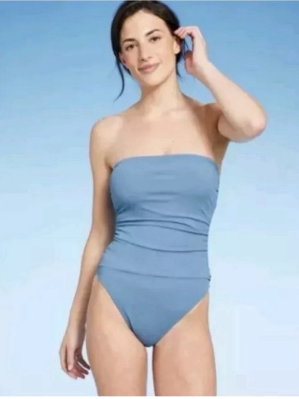 Shade  & Shore Blue Women’s One-Piece Swimsuit with detachable straps  8-10 NWOT